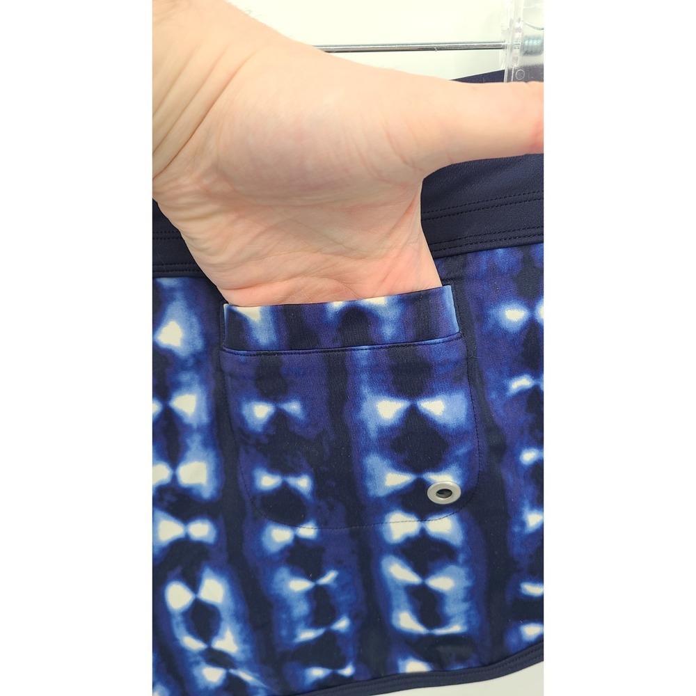 Athleta Mashiko Kata Active Swim Shorts Size M Blue Tie-Dye SUP Surf Run Beach - Picture 5 of 10